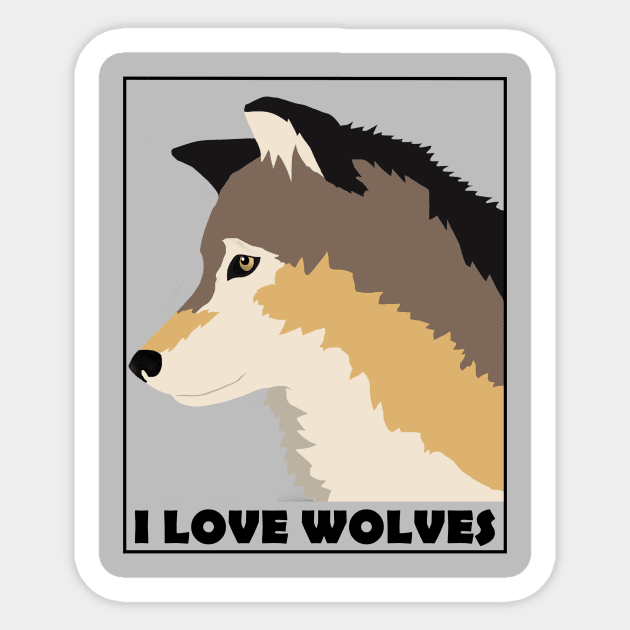 I love wolves Sticker by DoctorWells